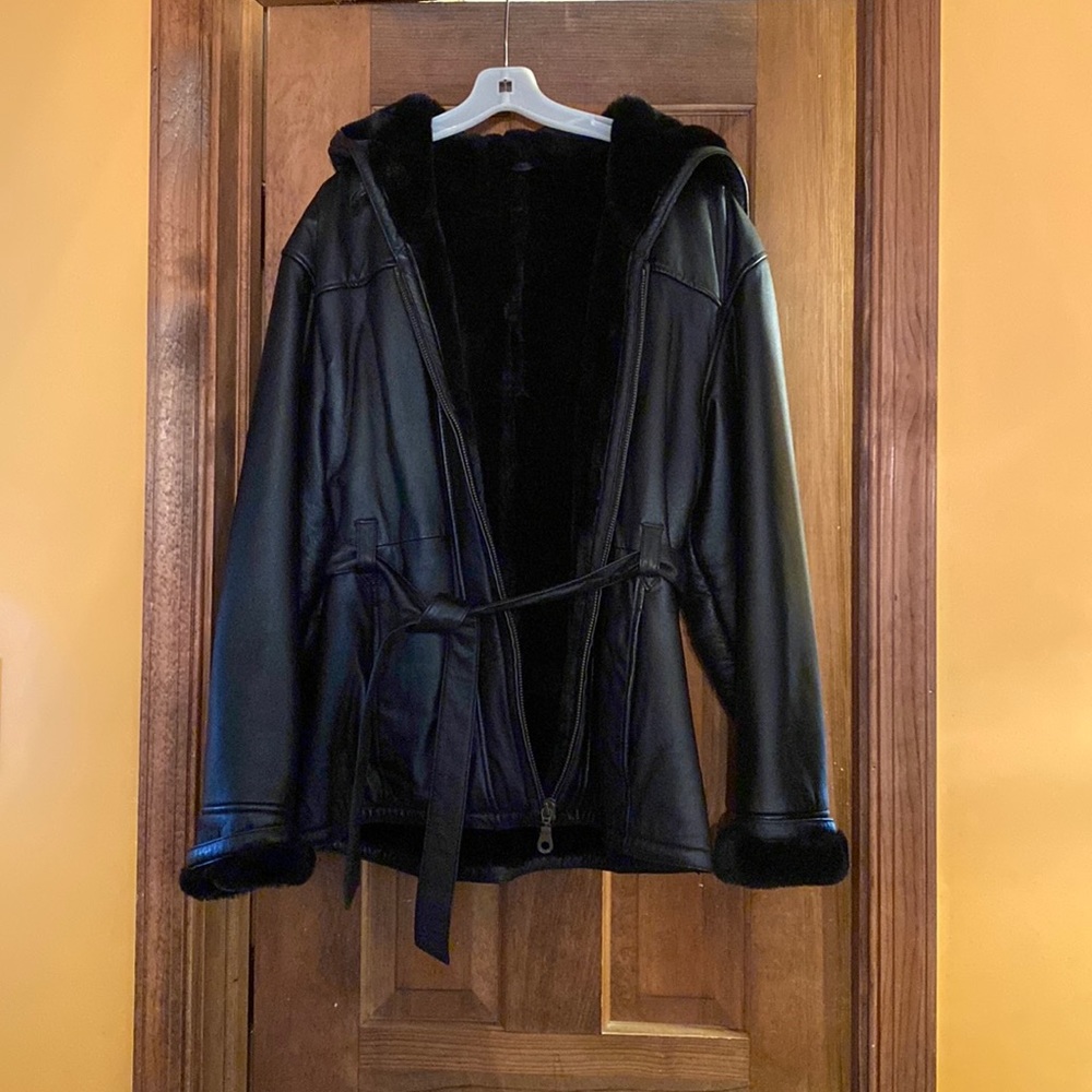 Wilson’s leather coat with fur liner